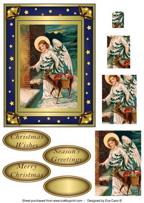 Vintage Christmas Angel Pyramid Topper