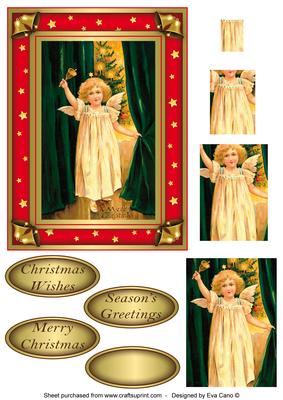 Little Christmas Angel with Bell Pyramid Topper 2