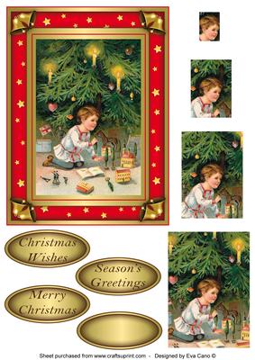 Vintage Boy Under the Tree Pyramid Topper 2
