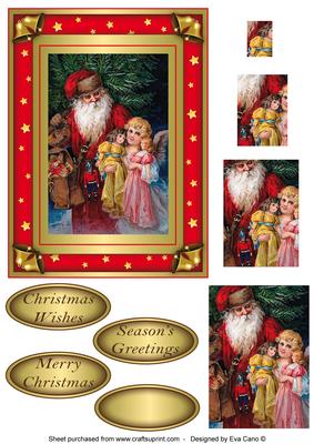 Vintage Santa with Angel Pyramid Topper 2