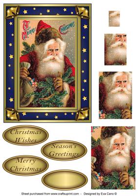 Vintage Santa Pyramid Topper