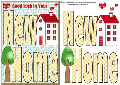 New Home Card Front with Decoupage 2