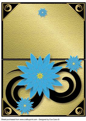 Oriental Blue Flowers Over the Edge