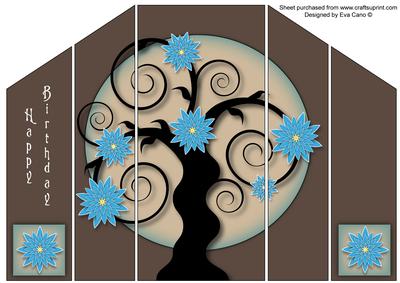 Oriental Tree Theatre Fold in Blue