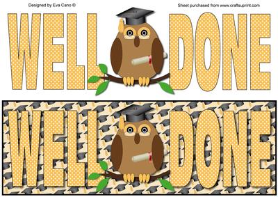 Graduation Owl Large Dl (cream)