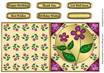 Bright Purple Flowers Cut and Fold 2