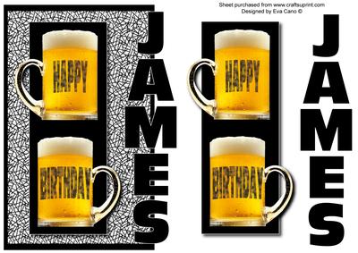 Happy Birthday James Over the Side (black)