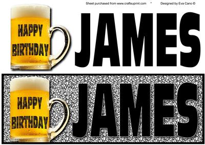 Happy Birthday James Large Dl (black)