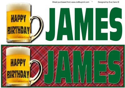 Happy Birthday James Large Dl (green)