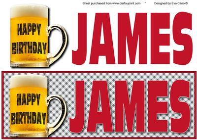 Happy Birthday James Large Dl (red)