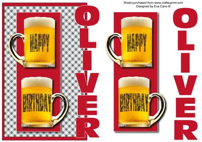 Happy Birthday Oliver Over the Side (red)