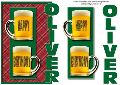 Happy Birthday Oliver Over the Side (green)