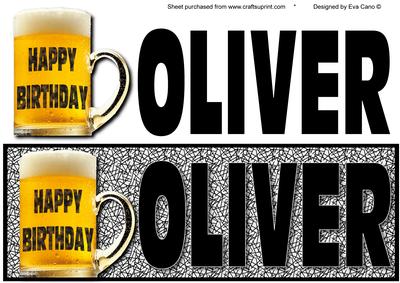 Happy Birthday Oliver Large Dl (black)