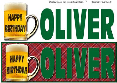 Happy Birthday Oliver Large Dl (green)