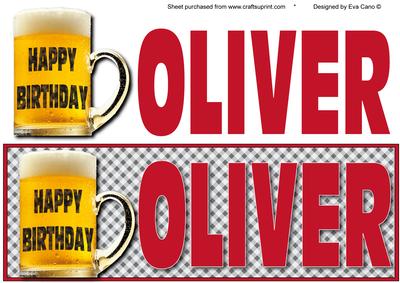 Happy Birthday Oliver Large Dl (red)
