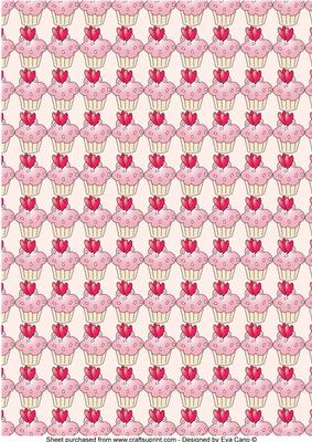 Valentine's Cupcakes Backing Paper (misty Rose)