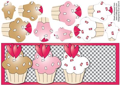 Valentine's Cupcakes Large Dl Multipyramid