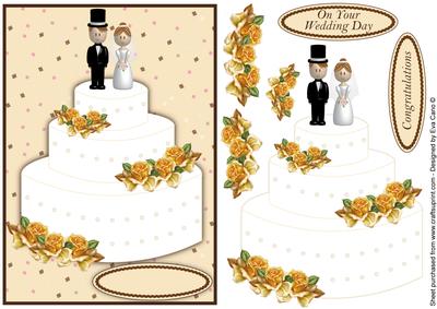 Wedding Cake with Bride and Groom