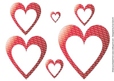 Love Hearts Embellishment Shapes
