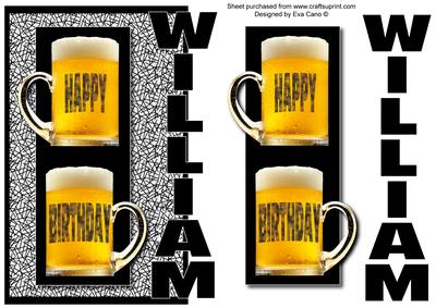 Happy Birthday William Over the Side (black)