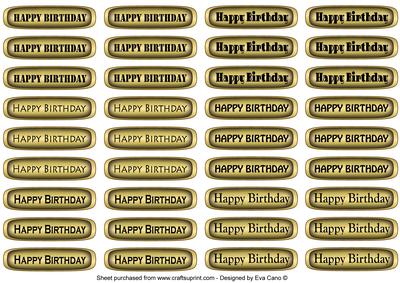 Medium Happy Birthday Tags (gold)