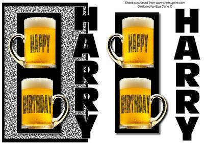 Happy Birthday Harry Over the Side (black)