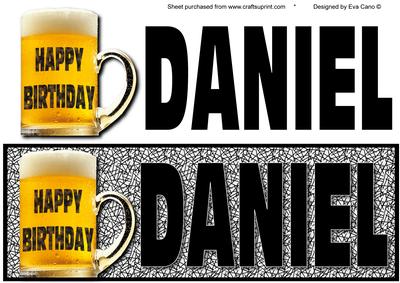 Happy Birthday Daniel Large Dl (black)