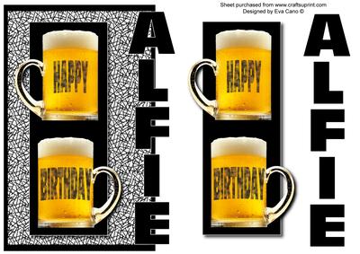 Happy Birthday Alfie Over the Side (black)