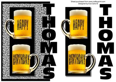 Happy Birthday Thomas Over the Side (black)