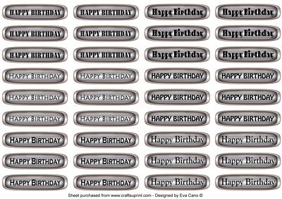 Medium Happy Birthday Tags (silver)