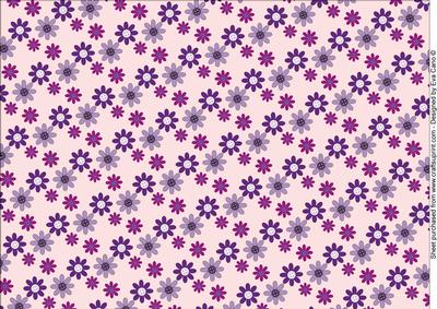 Purple Flowers Backing Paper (misty Rose)