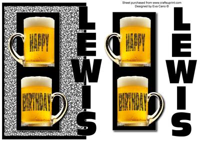 Happy Birthday Lewis Over the Side (black)