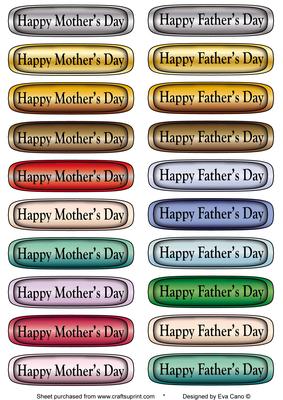 Happy Mothers Day and Fathers Day Tags