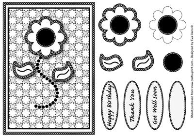 Black and White Flower Decoupage