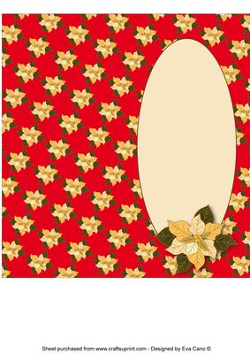 Cream Poinsettia Insert for Dl Cut and Fold (red)