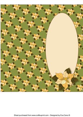 Cream Poinsettia Insert for Dl Cut and Fold (olive)