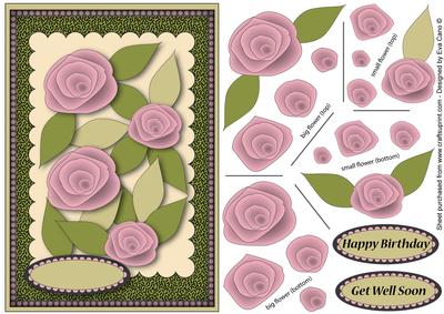 Pink Flowers Decoupage