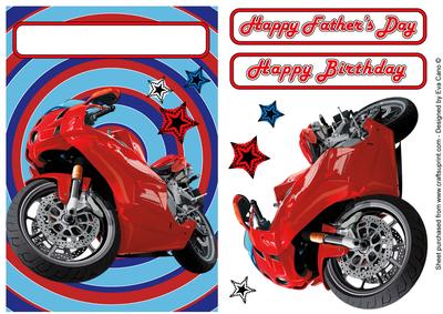 Red Motorbike for Fathers Day or Birthday