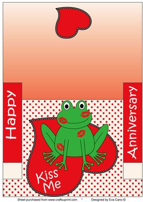 Kiss the Frog Stagger Card Anniversary