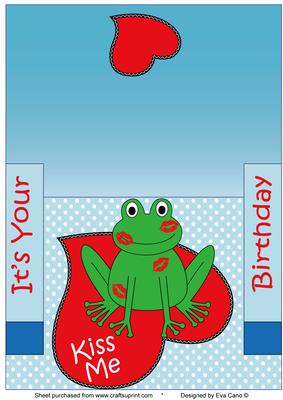 Kiss the Frog Stagger Card Birthday