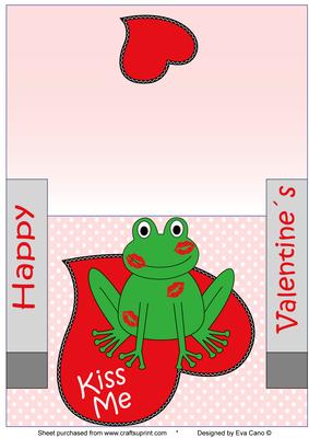 Kiss the Frog Stagger Card Valentines