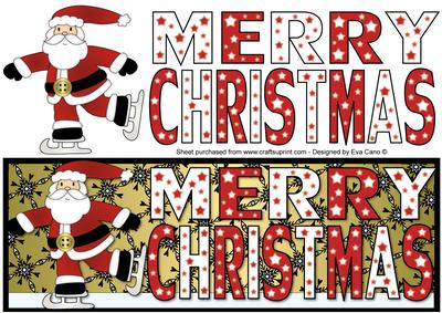 Skating Santa Large Dl Merry Christmas
