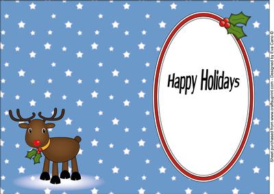 Rudolf the Red Nose Reindeer Insert Happy Holidays