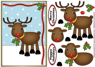 Rudolf the Red Nose Reindeer Decoupage