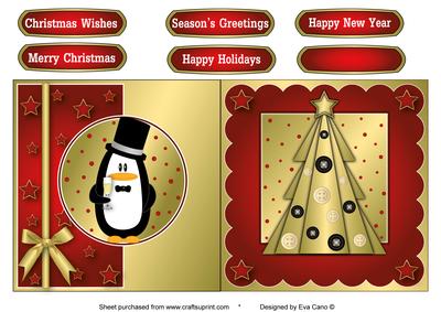 Christmas Penguin Fold Back