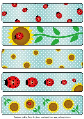 Flower and Ladybird Bookmarks