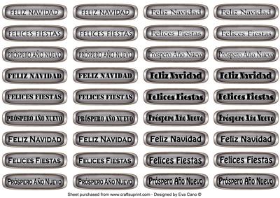Spanish Christmas - New Year Tags (silver)