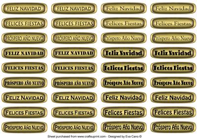 Spanish Christmas - New Year Tags (gold)