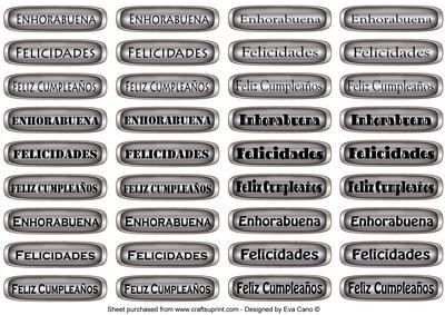 Spanish Greeting Tags (castellano) Silver