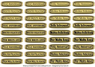 Spanish Greeting Tags (catalán) Gold